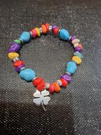 Bracelet élastique en pierres naturelles multicolores et trè, Enlèvement ou Envoi, Autres couleurs, Avec bracelets à breloques ou perles