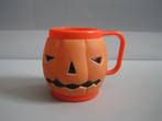 Halloween beker oranje pompoen, Ophalen of Verzenden, Gebruikt, Kop(pen) en/of Schotel(s)