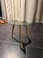 Tafeltje met glas, Huis en Inrichting, Ophalen, Zo goed als nieuw, Rond, Glas