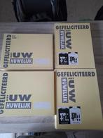 Kleren 2x per doos gefeliciteerd met u huwelijk zwart en wit, Ophalen of Verzenden, Nieuw, Feestartikel