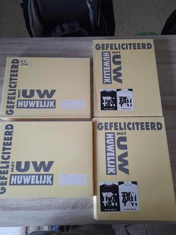 Kleren 2x per doos gefeliciteerd met u huwelijk zwart en wit beschikbaar voor biedingen