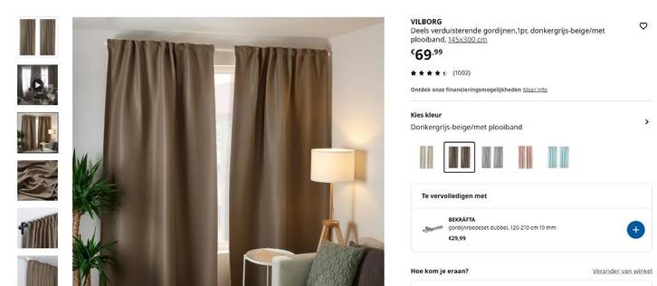 Donkerbruine verduisterende gordijnen, zo goed als nieuw, Huis en Inrichting, Stoffering | Gordijnen en Lamellen, Zo goed als nieuw