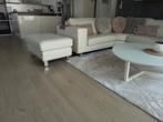 blanc beige Canapé d'angle en cuir véritable avec pouf, Enlèvement, Comme neuf, Cuir, Hedendaags