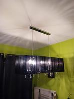 Luster met zwarte kap, Huis en Inrichting, Lampen | Kroonluchters, Ophalen, Zo goed als nieuw, Glas