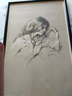 Tekening leo jansen, Antiek en Kunst, Kunst | Tekeningen en Fotografie, Ophalen