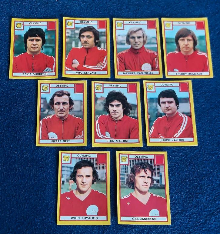 9 versch. Panini stickers voetbal ' FB 1975 - Olympic ', Hobby en Vrije tijd, Stickers en Plaatjes, Nieuw, Meerdere stickers, Ophalen of Verzenden