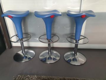 ***3x REXITE ZANZIBAR design barkrukken (lichtblauw)*** beschikbaar voor biedingen