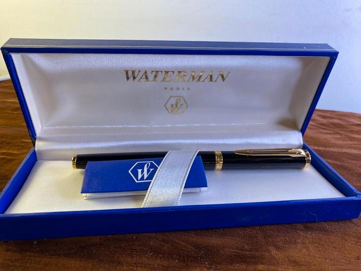Waterman Parijs Vulpen 18k Goud (750) Nib - Zwart/Goud, Verzamelen, Pennenverzamelingen, Zo goed als nieuw, Vulpen, Waterman, Met doosje