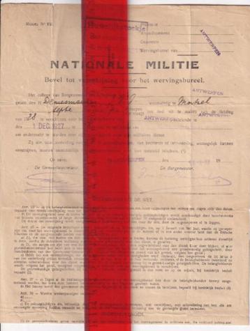 MORTSEL - ANVERS - Milice nationale Demesmaeker J.V.J. b, Enlèvement ou Envoi