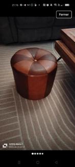 Pouf en cuir bicolore, Ophalen, Zo goed als nieuw, Leer