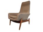 Vintage Madsen & Schubell design Ib Kofod Larsen fauteuil, Huis en Inrichting, Fauteuils, Hout, Gebruikt, Mid century Deens design