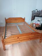 Houten tweepersoonsbed 140x200cm met boxspring, Gebruikt, Ophalen of Verzenden, Hout