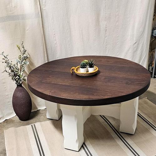Gerenoveerde massief eikenhouten woonkamertafel, Huis en Inrichting, Tafels | Salontafels, Nieuw, Eikenhout, Ophalen