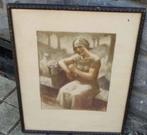 Lithographie hiercheuse signe Albert chavepeyer, Antiquités & Art, Enlèvement ou Envoi