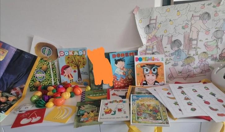 Materiaal:thema fruit, Kinderen en Baby's, Speelgoed | Educatief en Creatief, Zo goed als nieuw, Ophalen of Verzenden