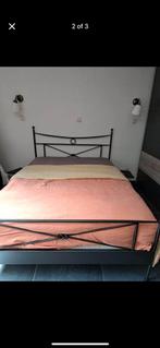 Lit en fer 2 personnes, Maison & Meubles, Chambre à coucher | Lits, Brun, Enlèvement, Deux personnes, 140 cm