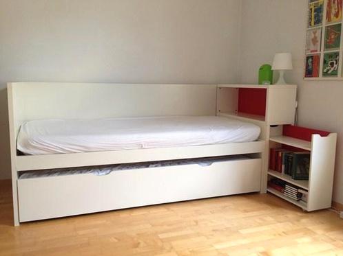 Uitschuifbaar ikea bed 2x eenpersoons, Huis en Inrichting, Slaapkamer | Bedden, Gebruikt, Eenpersoons, 90 cm, 200 cm, Hout, Wit