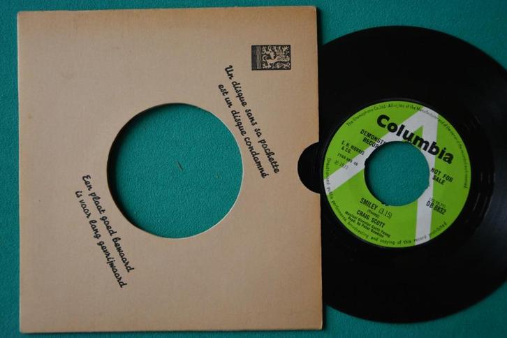 Craig Scott – Smiley - 1971 - promo vinyl singel, Cd's en Dvd's, Vinyl Singles, Zo goed als nieuw, Single, Pop, 7 inch, Ophalen of Verzenden