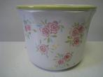 Bloempot wit, met bloemmotief, diam 14cm, perfekte staat !!, Tuin en Terras, Ophalen of Verzenden, Binnen