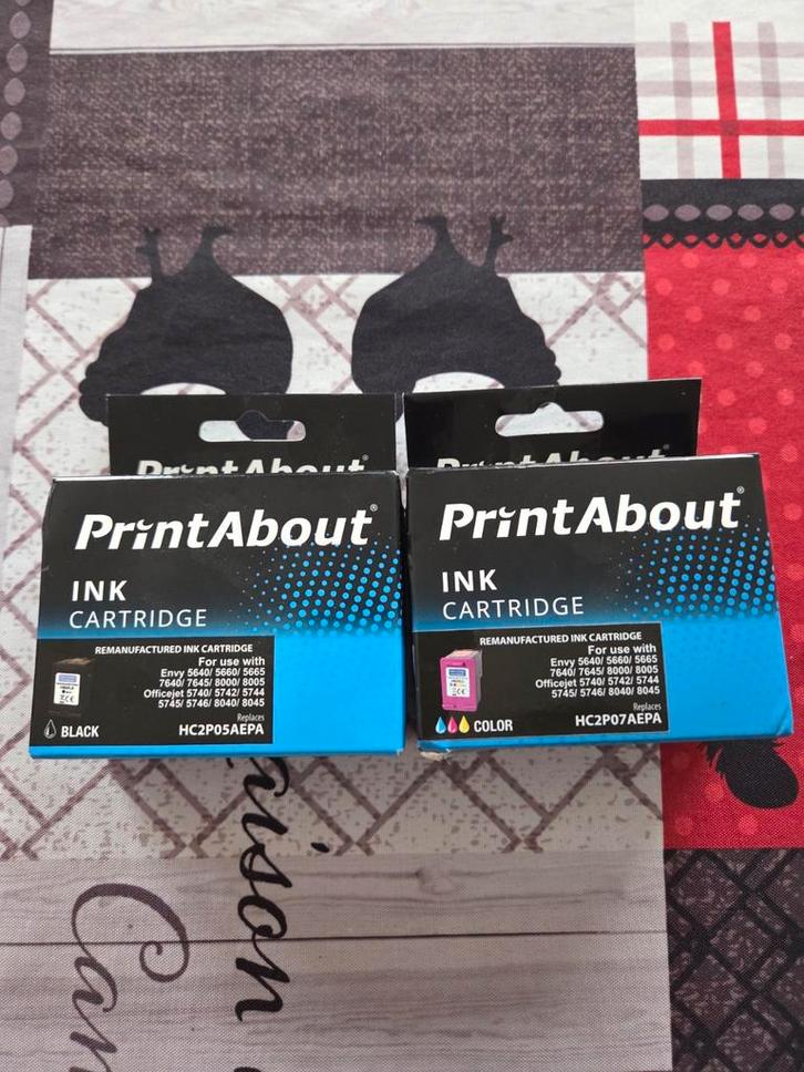 TWEE HP 62 XL CARTRIDGES DIE COMPATIBEL ZIJN MET ZWART EN KL, Computers en Software, Printerbenodigdheden, Nieuw, Cartridge, Ophalen of Verzenden