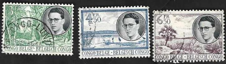 3 Postzegels Koninklijke reis door Congo CONGO BELGE, Timbres & Monnaies, Timbres | Timbres thématiques, Affranchi, Dynastie, Enlèvement ou Envoi