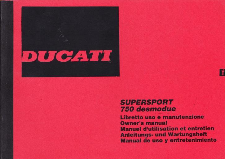 Ducati Supersport 750 Owners Manual, Motoren, Handleidingen en Instructieboekjes, Ducati, Ophalen of Verzenden