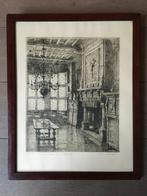 Ets Romain Malfliet: Vlaams interieur ('Huis Janssens'), Antiek en Kunst, Kunst | Etsen en Gravures, Ophalen