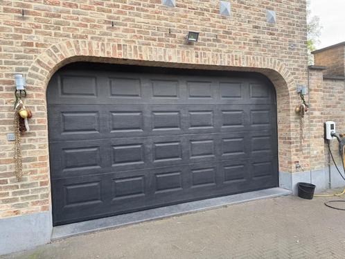 sectionale poort Blauw, Doe-het-zelf en Bouw, Deuren en Vliegenramen, Gebruikt, Garagedeur, 200 tot 215 cm, 120 cm of meer, Kunststof
