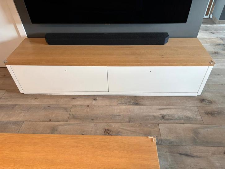 Meuble TV austral - 2 portes - Blanc - L180, Maison & Meubles, Armoires | Mobilier de télévision, Utilisé, Moins de 100 cm, 150 à 200 cm