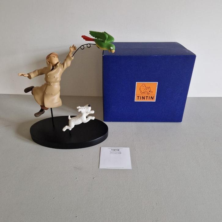 Tintin / Kuifje en bobbie met de papegaai, Moulinsart, Verzamelen, Stripfiguren, Nieuw, Beeldje of Figuurtje, Kuifje, Ophalen of Verzenden