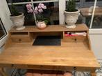 Beau bureau de style champêtre en chêne complet à vendre, Maison & Meubles, Bureaux, Enlèvement, Comme neuf, Bureau