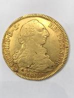 Munt goud Spanje 8 escudos 1801 Carlos IIII mooie kwaliteit, Ophalen, Spanje, Losse munt, Goud