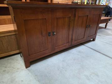 Donkere massief teakhouten dressoir met 2 lades.200cm  beschikbaar voor biedingen