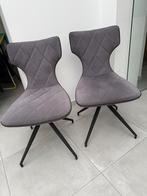 2 chaises en daim taupe, Maison & Meubles, Chaises, Enlèvement, Comme neuf
