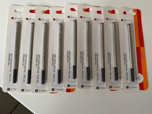 Lot de 9 recharges pour rollerball 0,5 mm, noir, Divers, Ecriture, Neuf, Envoi