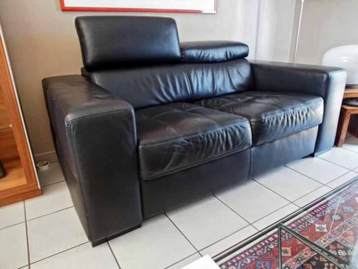 Salon 2x 2,5-zit in echt leder - uitstekende staat, Huis en Inrichting, Zetels | Zetels, Gebruikt, Overige maten, 150 tot 200 cm