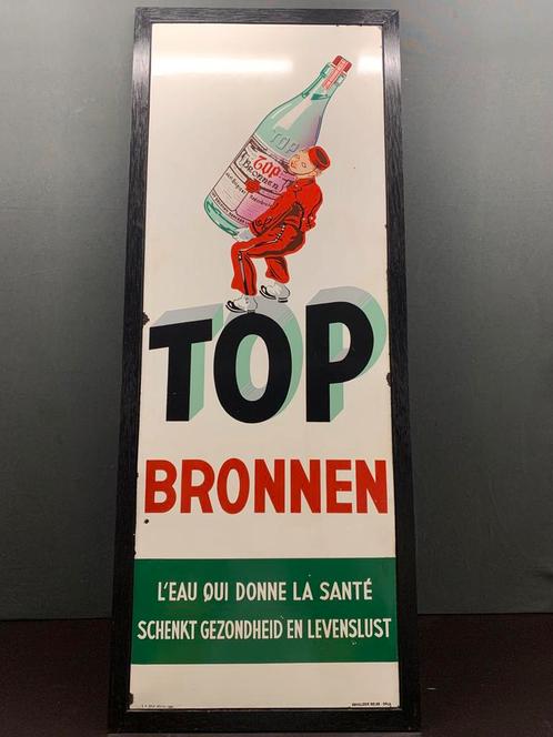 Emaille reclamebord TOP Bronnen, Verzamelen, Merken en Reclamevoorwerpen, Gebruikt, Reclamebord, Ophalen