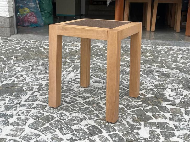 4 massief eiken bijzettafeltjes, Maison & Meubles, Tables | Tables d'appoint, Comme neuf, Enlèvement