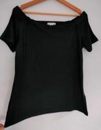 Mooie off-shoulder top Large, ribbelstof H&M, Manches courtes, Enlèvement ou Envoi, Comme neuf, Noir
