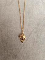 18kt Gouden ketting dolfijntjes (kind), Handtassen en Accessoires, Kettingen, Ophalen of Verzenden, Zo goed als nieuw, Goud, Goud