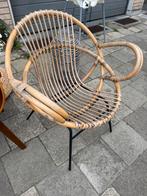 Rieten vintage stoel, Tuin en Terras, Tuinstoelen, Ophalen, Gebruikt