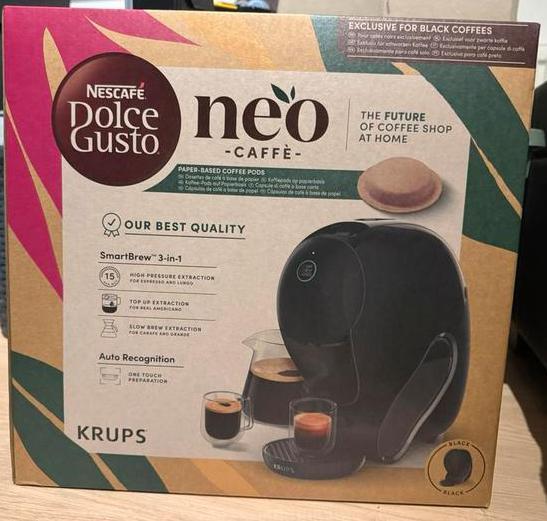 Dolce Gusto Neo Caffe zwart !Nieuw!, Electroménager, Cafetières, Neuf, Dosettes et capsules de café, Cafetière, 1 tasse, Réservoir d'eau amovible