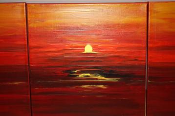 Triptiek - Modern schilderij - Origineel -Sunset at Key West beschikbaar voor biedingen