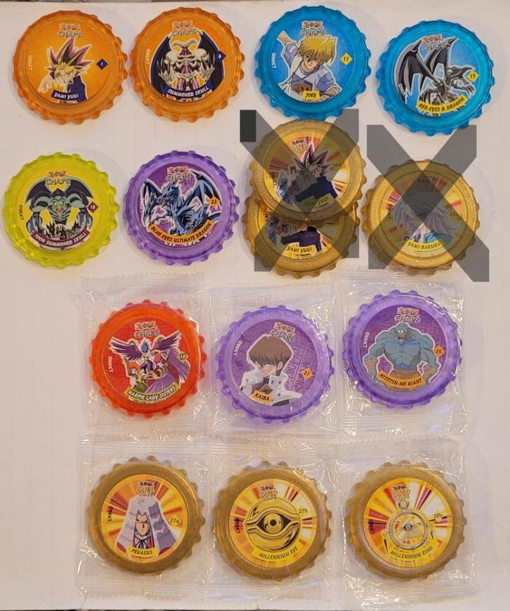 YU - GI - OH CHAPS, 13 stuks, Verzamelen, Flippo's, Overige typen, Adventure, Cheetos 24 Game, Chester Cheetos, Flying, Gouden Flippo's