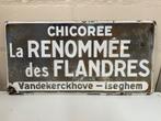 Chicoree Vandekerckhove Iszghem 1934 emaille bord, Enlèvement ou Envoi, Utilisé, Panneau publicitaire