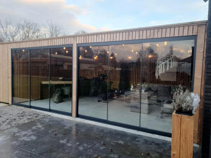 Glazenschuifwand Glazen schuifwanden glazenwand, Bricolage & Construction, Vitres, Châssis & Fenêtres, Neuf, Enlèvement ou Envoi