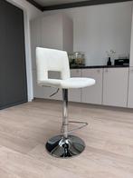 3 SYLVIA BARSTOELEN WIT / ONDERSTOEL CHROME, 3 krukken, Ophalen, In hoogte verstelbaar, 90 cm of meer