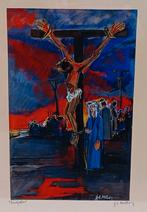 JEAN ETIENNE MULLER (1923-1959) peignant la crucifixion, Enlèvement ou Envoi
