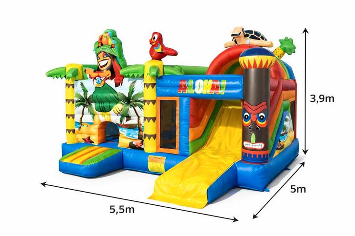 Nieuw springkasteel Hawaï, Hobby en Vrije tijd, Feestartikelen | Verhuur, Ophalen