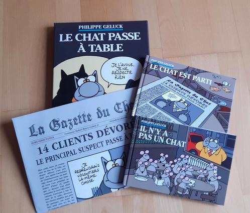 Le Chat passe à table - Verzameldoos met 2 boeken + krant, Boeken, Stripverhalen, Zo goed als nieuw, Meerdere stripboeken, Ophalen of Verzenden